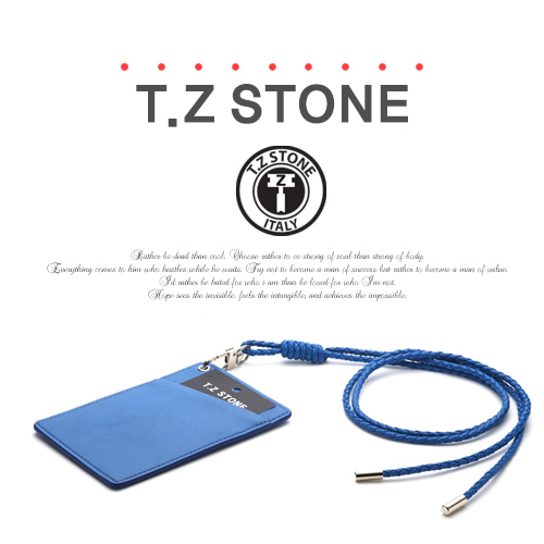 티지스톤-TZ1D219클래식 블루목걸이형 카드지갑(사선형)